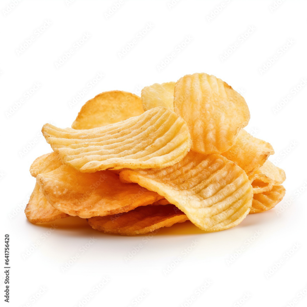 potato chips isolated on white background potato chips isolated on white background