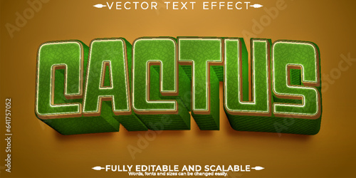 Editable text effect, cactus desert text style