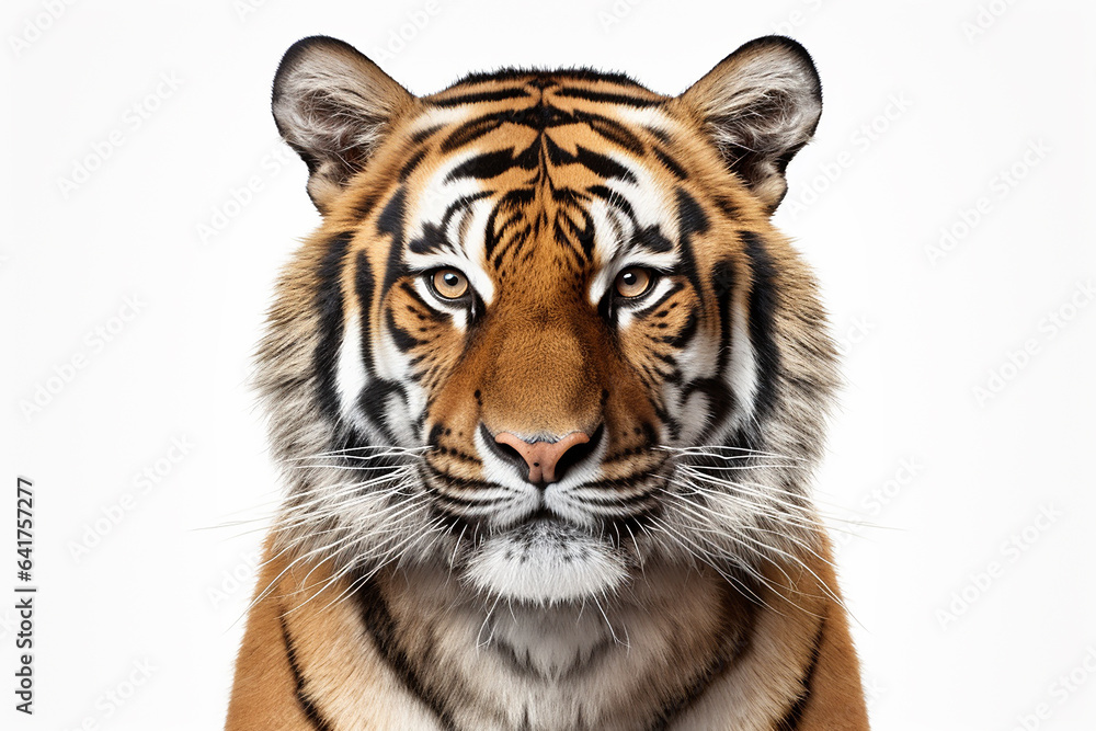 Naklejka premium white bengal tiger isolated on white