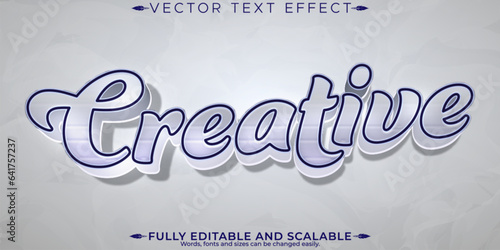 Editable text effect modern, 3d creative and minimal font style