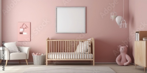 3D rendering of bright kid's bedroom interior