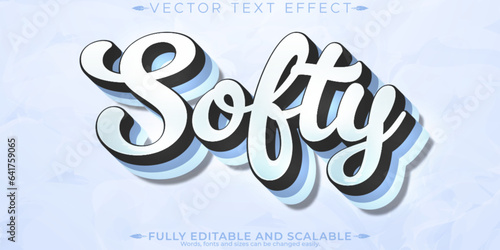 Softy text effect, editable flıffy and cloud text style