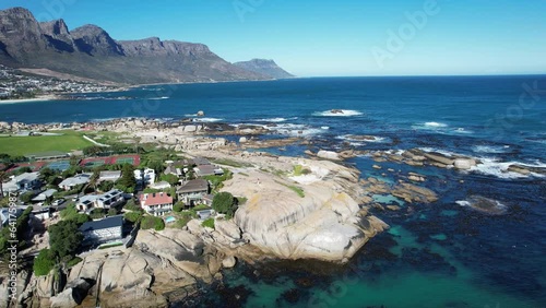 Aerial view of Clifton beach in Cape Town, Western Cape, South Africa