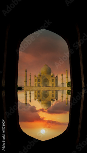 Taj Majal at sunrise in Agra, India.