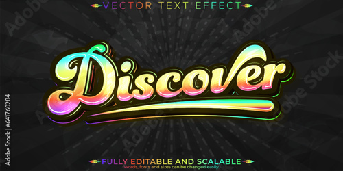 Discover text effect, editable rainbow and adventure text style