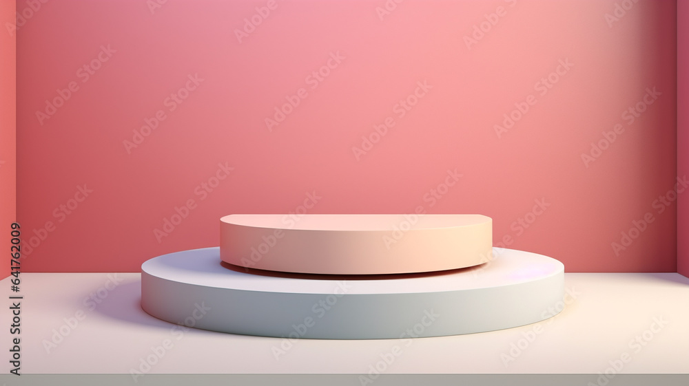 3d Pastel podium for your product. Generative AI. 3d Pastel podium for your product. Generative AI.