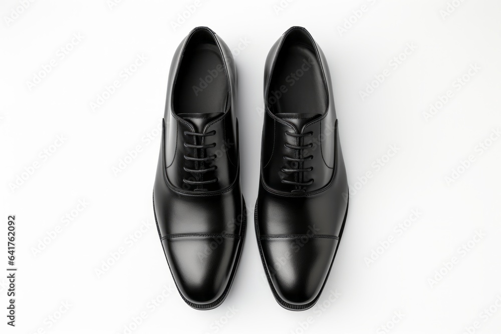 Beautiful black men's classic shoes or suit shoes isolated on white background, top view.generative ai
Beautiful black men's classic shoes or suit shoes isolated on white background, top view.generative ai
