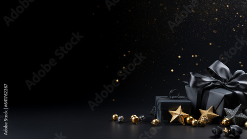 Luxury christmas background with copyspace for your text,design. Christmas concept. Generative AI.