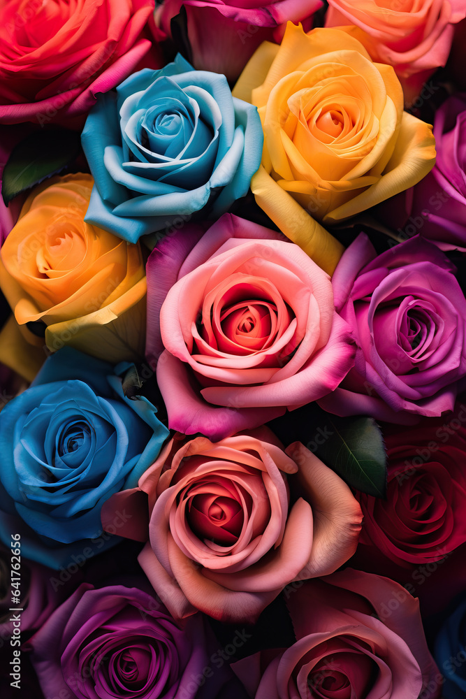 Beautiful and colorful bouquet of roses Beautiful and colorful bouquet of roses