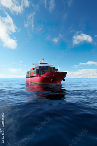 Wallpaper Mural Freight cargo ship in ocean Torontodigital.ca