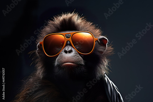 Cool monkey wearing sunglasses © Jeremy
