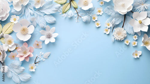 Pastel tone flower background frame