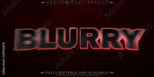 Blurry text effect, editable red and drunk text style