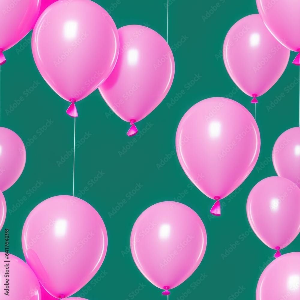 seamless background with pink balloons. generative ai