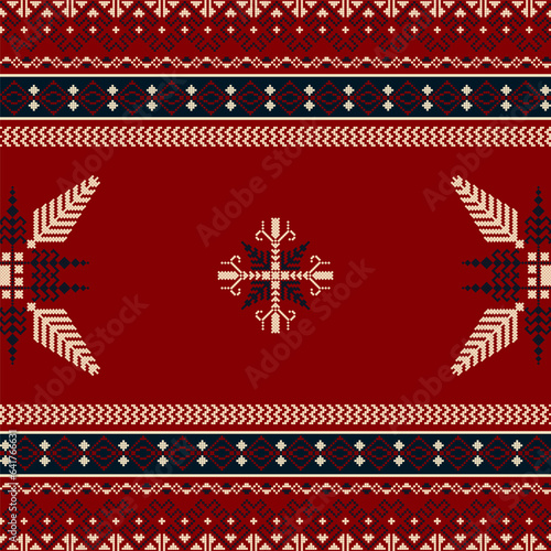 Traditional Latvian embroidery seamless pattern, vector illustration