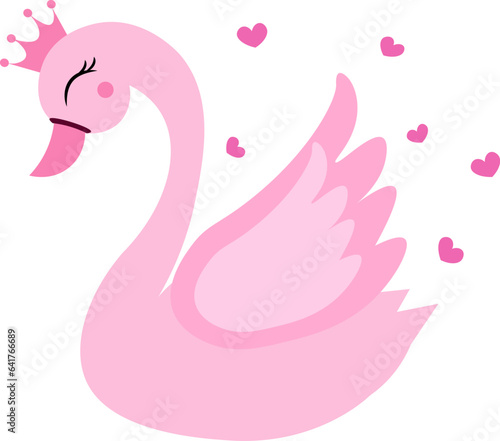 cute baby swan vector
