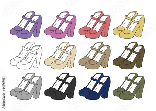 パンプスのイラストセット