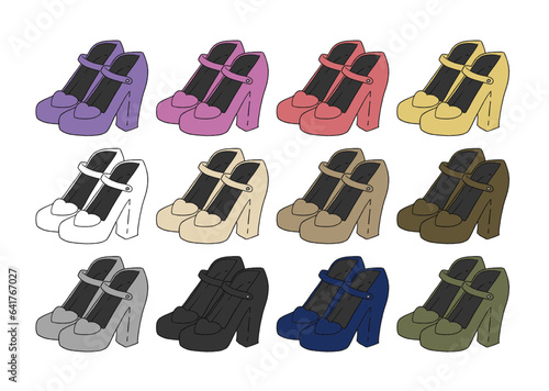 パンプスのイラストセット