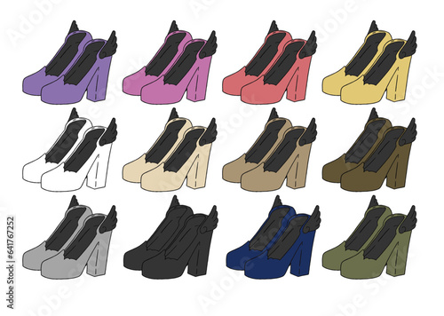 パンプスのイラストセット