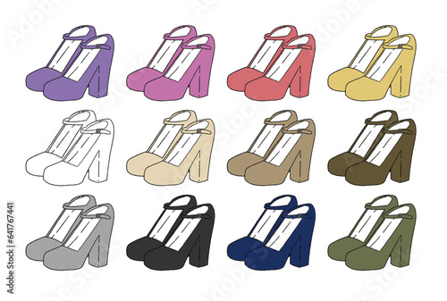 パンプスのイラストセット