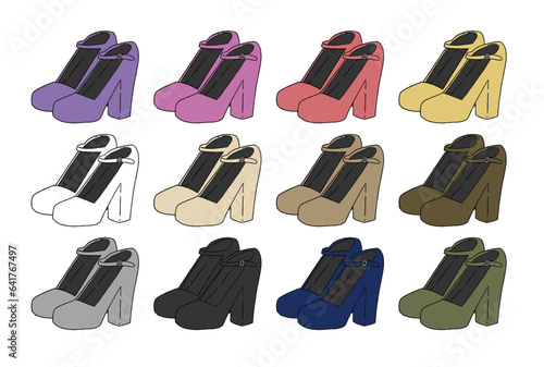 パンプスのイラストセット