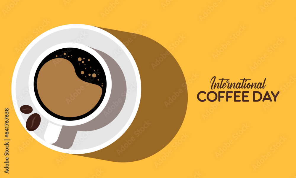 Flat International Day of Coffee Design Background Concept Flat International Day of Coffee Design Background Concept