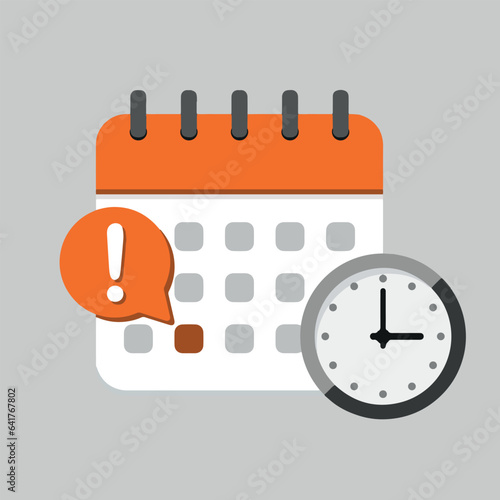 Calendário e relógio are em vetor 