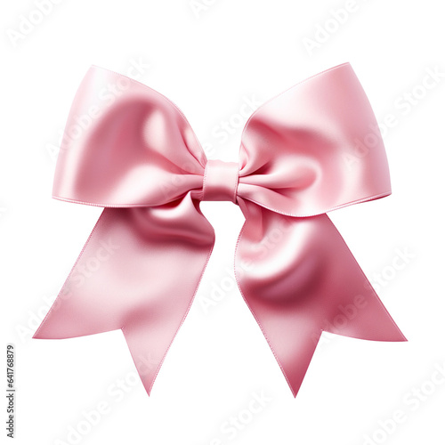 Beautiful pink bow on transparent background, png