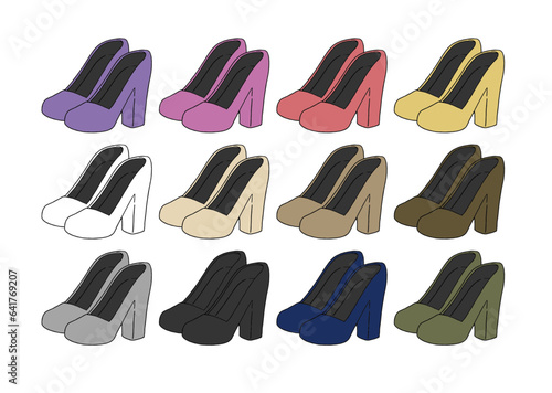 パンプスのイラストセット