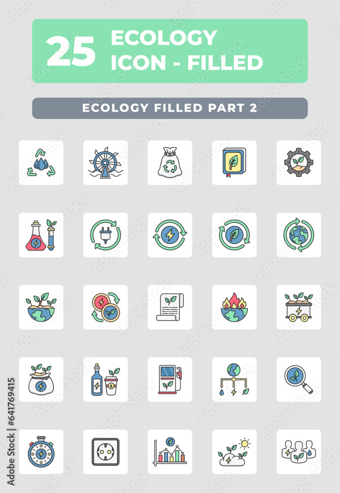 Ecology Environtment filled icon style design Ecology Environtment filled icon style design
