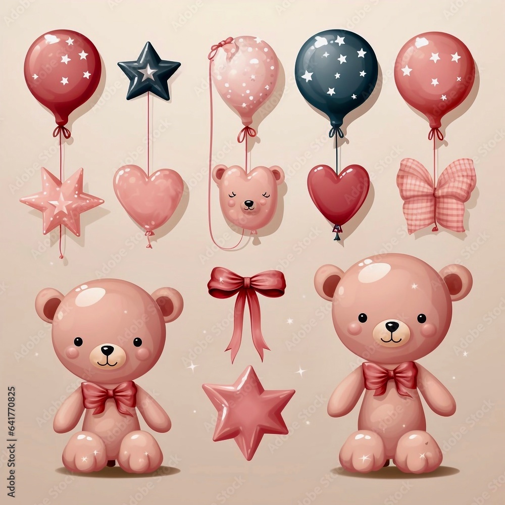 set of baby elements, generative AI 