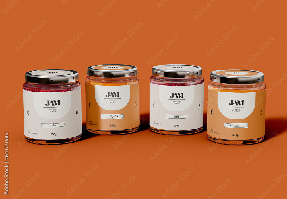 Four Small Jam Jar Mockup Stock Template Adobe Stock four-small-jam-jar-mockup-stock-template-adobe-stock