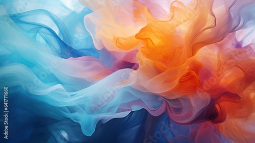 A fluid and dynamic abstract background with swirling ribbons of color, resembling the movement of water or smoke