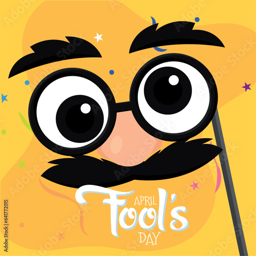 Isolated comic mask April fools day Vector