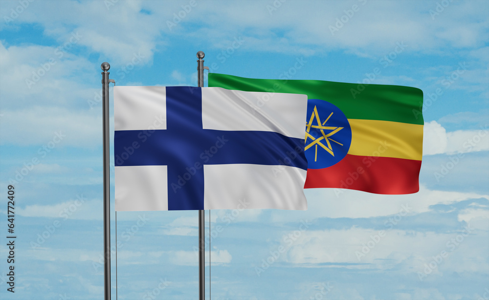 Ethiopia and Finland flag