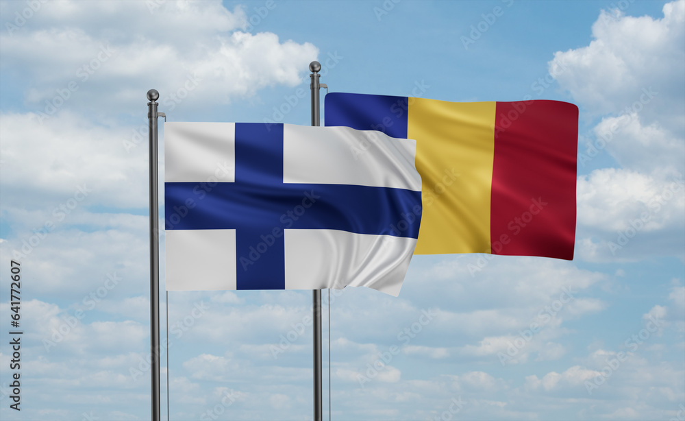 Romania and Finland flag