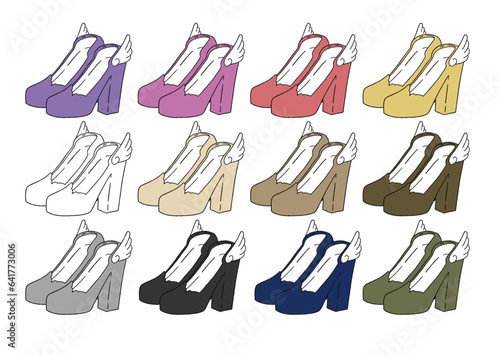 パンプスのイラストセット