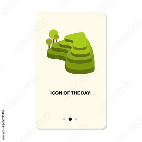 Landscaping flat icon. Green, park, garden implement isolated vector sign. Nature and gardening concept. Vector illustration symbol elements for web design and apps