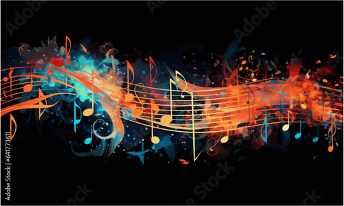 Symphony 音楽と情熱をモチーフにしたカラフルな抽象アート AI