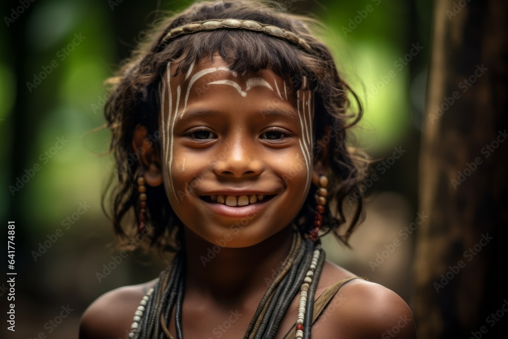 Headshot portrait photography of a cheerful boy in his 30s wearing a chic pearl necklace at the amazon rainforest in brazil. With generative AI technology Headshot portrait photography of a cheerful boy in his 30s wearing a chic pearl necklace at the amazon rainforest in brazil. With generative AI technology
