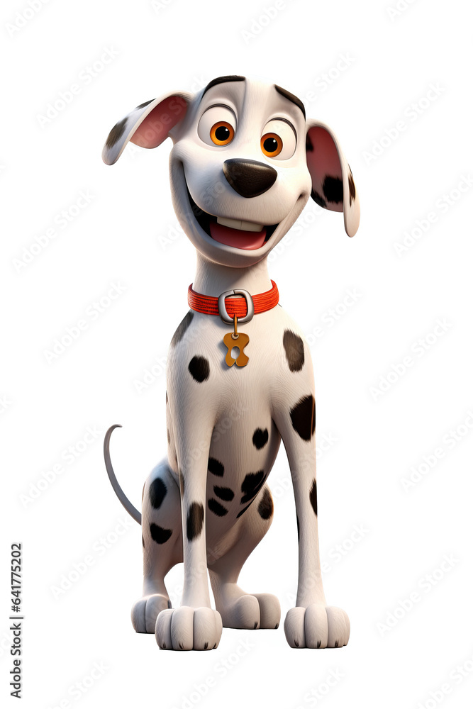 Dalmatian dog cartoon character. Clipart with an isolated background. Dalmatian dog cartoon character. Clipart with an isolated background.