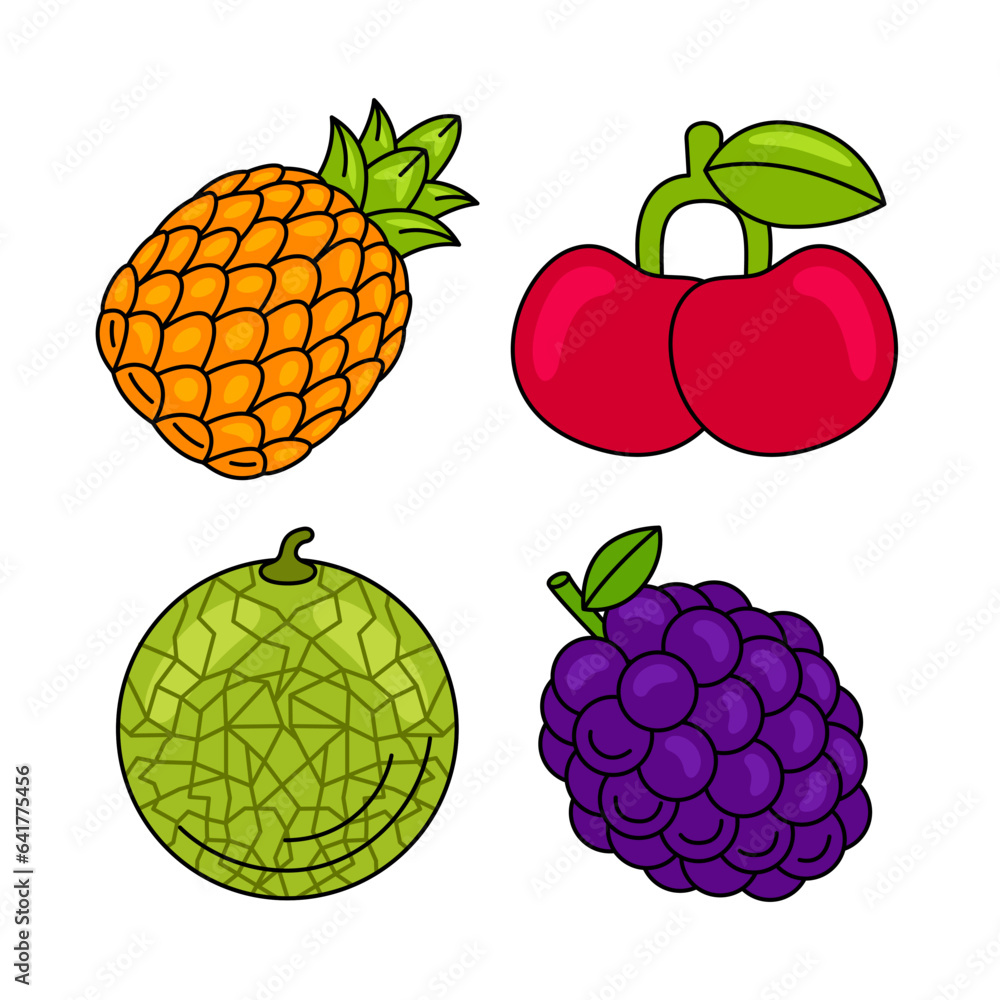 fruit objects vector illustrations set fruit objects vector illustrations set