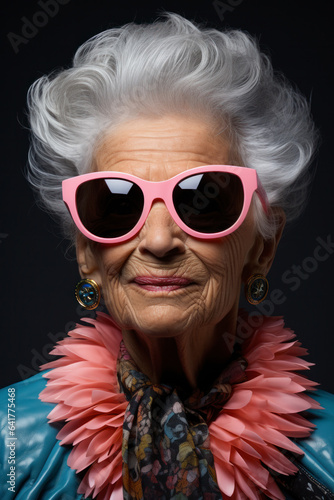 old woman with sunglasses