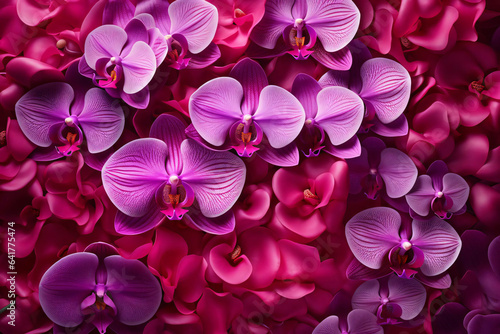 close up of pink and red orchid flowers © Hasanul