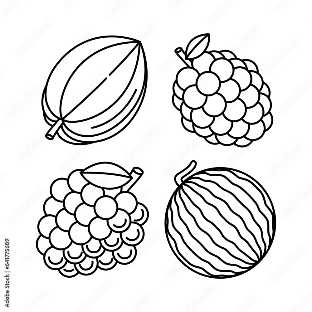 fruit objects vector illustrations set fruit objects vector illustrations set