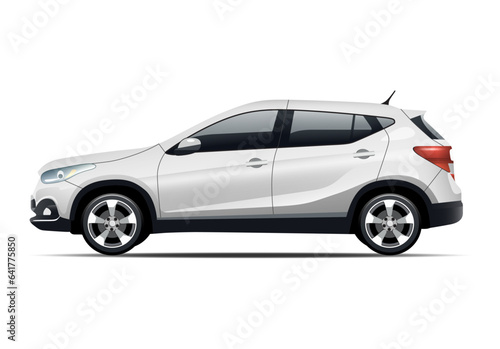 Car white isolated on the background. Ready to apply to your design. Vector illustration.