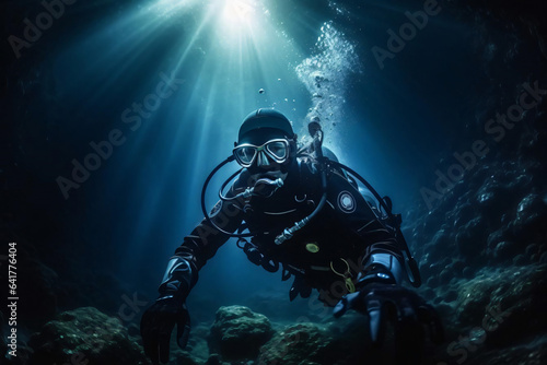 scuba diver in action