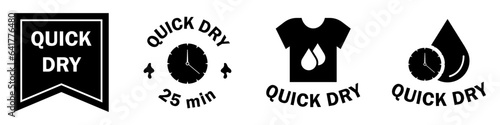 Quick Dry - Vector labels for fabric or drying machine.