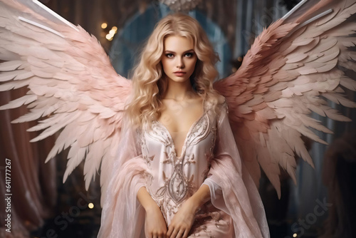 Portrait of A beautiful angel with wings