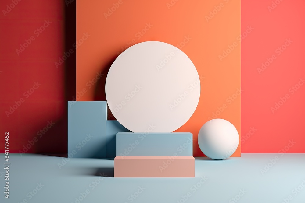 Abstract Geometric Figures on Background, colorful high contrast image, copy space image Abstract Geometric Figures on Background, colorful high contrast image, copy space image